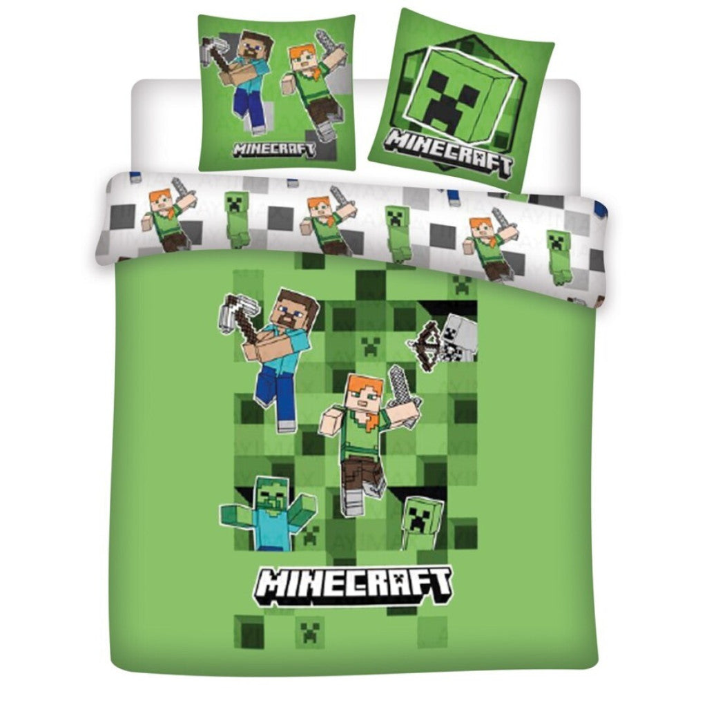 Minecraft posteljnina zelena, 240x220 | Shopacita