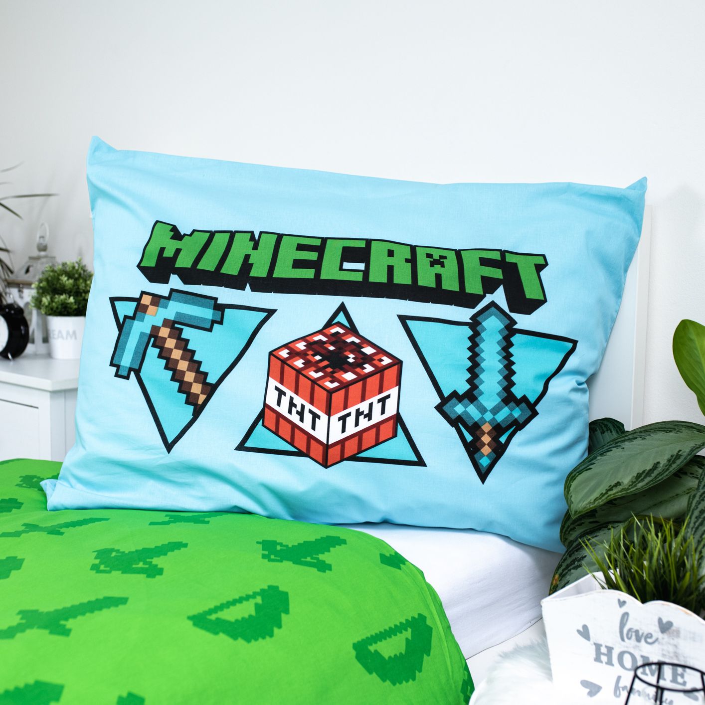 Minecraft otroška posteljnina Lets play | Shopacita