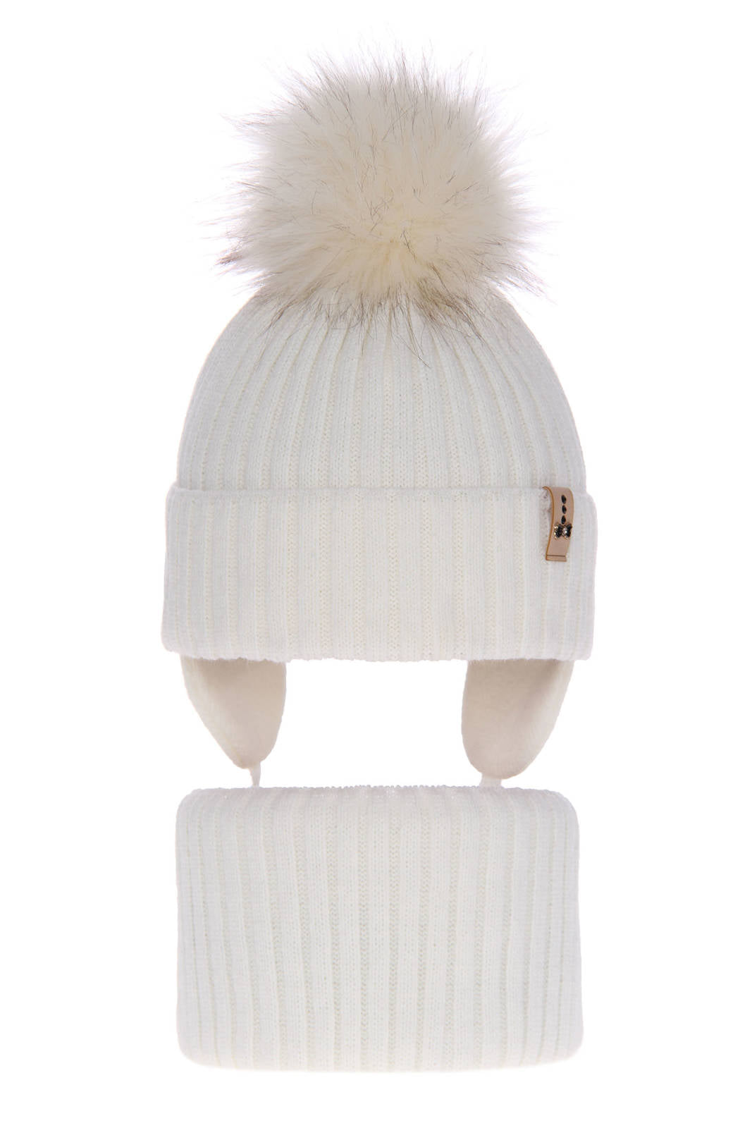 Otroška zimska kapa s cofom in s šalom za punce Preria, 2-16 let | Shopacita