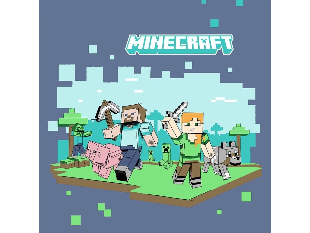 Minecraft otroška posteljnina Steve in Alex | Shopacita