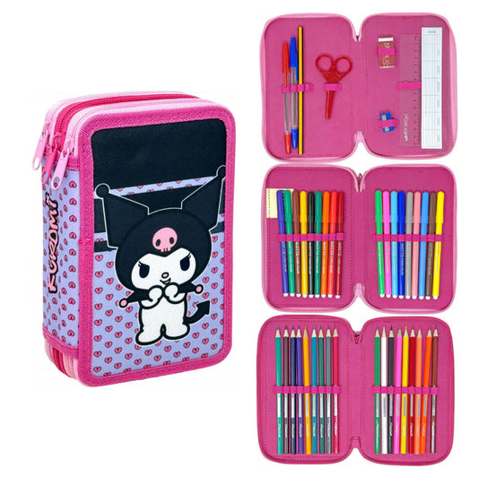 Kuromi trojna peresnica z dvema zadrgama Hello Kitty | Shopacita