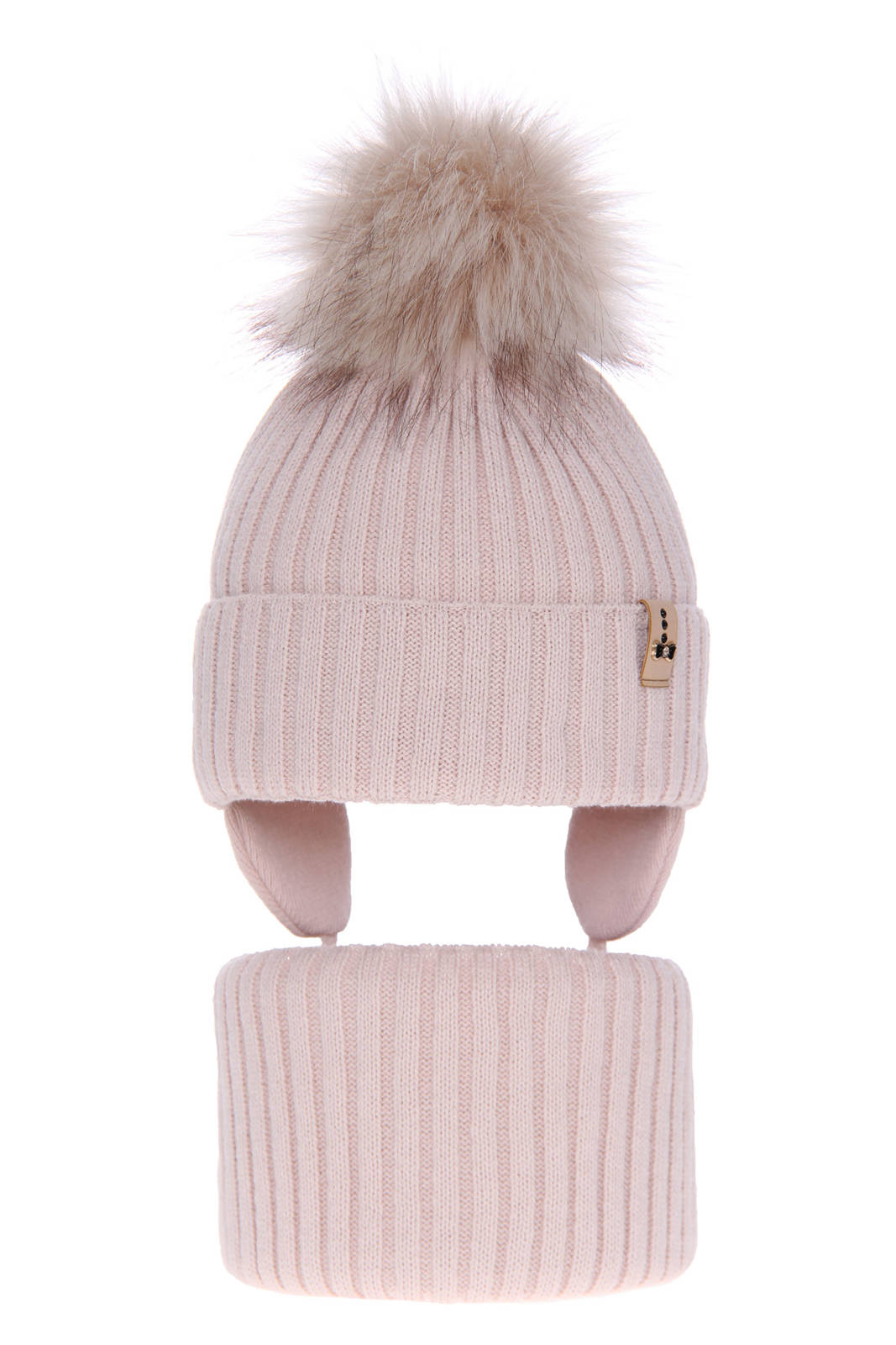 Otroška zimska kapa s cofom in s šalom za punce Preria, 2-16 let | Shopacita