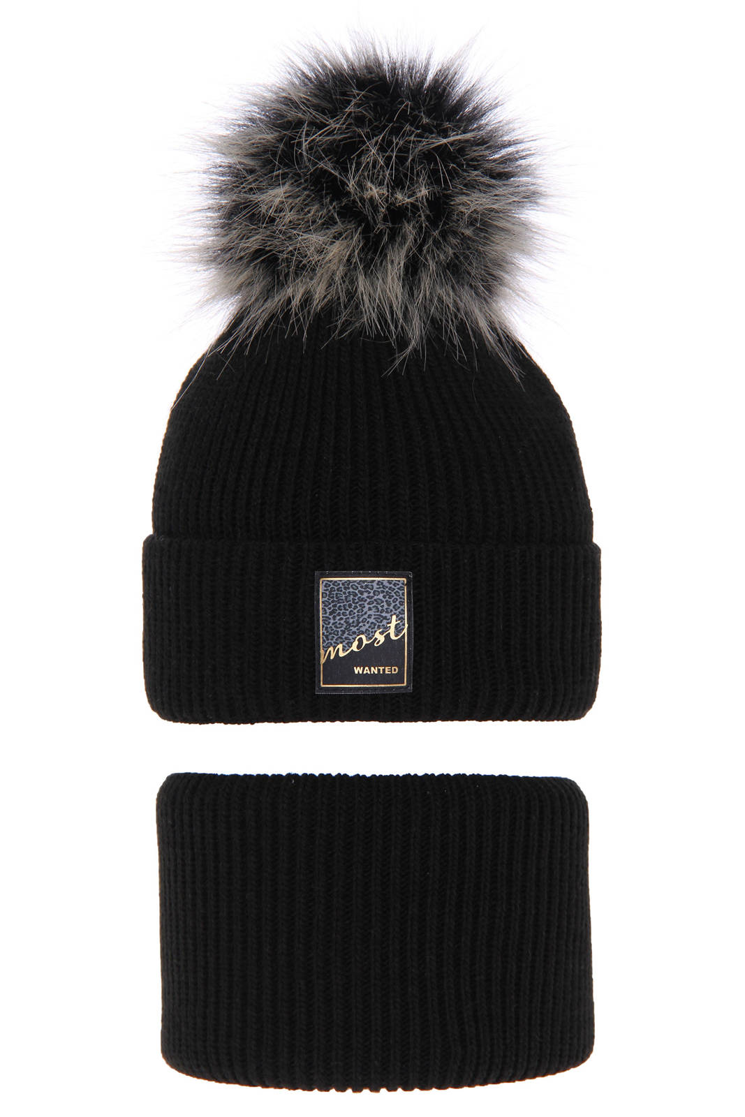 Otroška zimska kapa s cofom in s šalom za punce Sycylia, 2-16 let | Shopacita