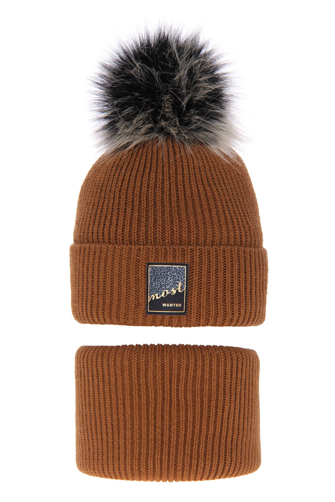 Otroška zimska kapa s cofom in s šalom za punce Sycylia, 2-16 let | Shopacita