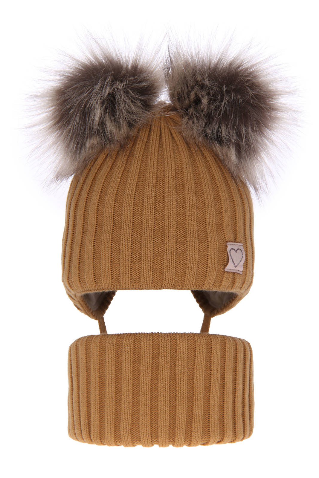 Otroška zimska kapa s cofoma za punce s šalom Telisa, 48-51 cm (2-3 let) in 52-55 cm (5-16 let) | Shopacita