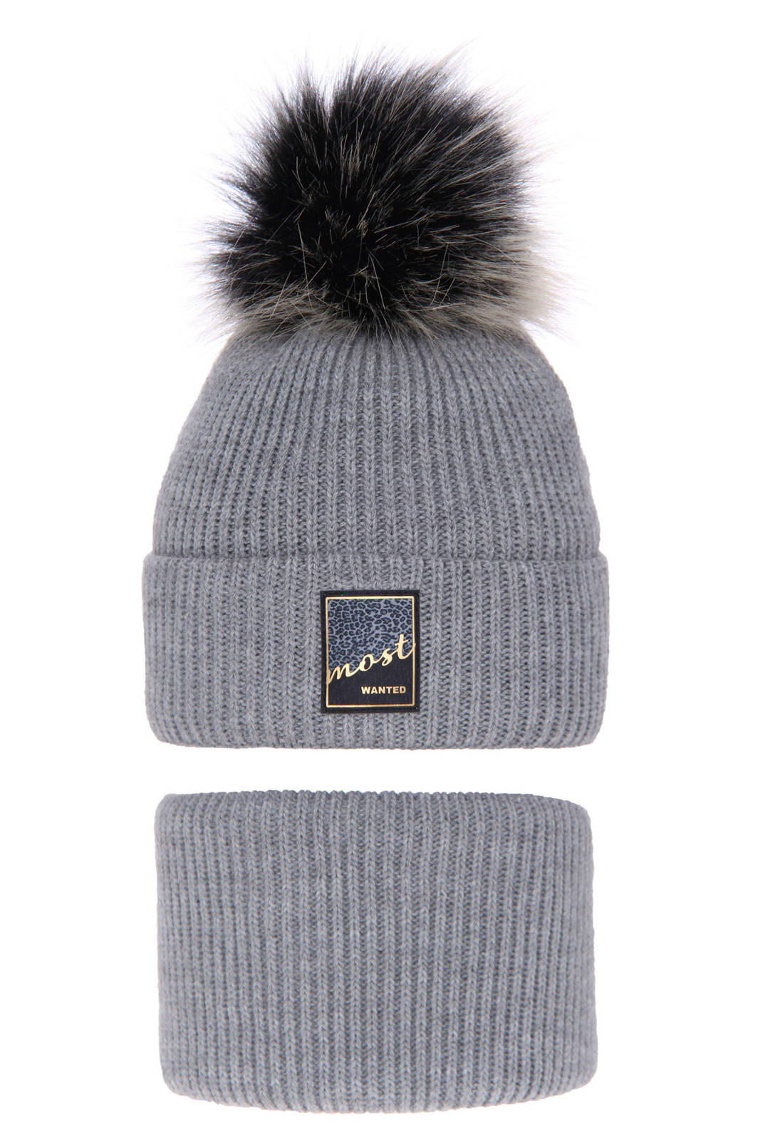 Otroška zimska kapa s cofom in s šalom za punce Sycylia, 2-16 let | Shopacita