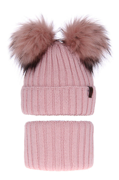 Otroška zimska kapa s cofoma za punce s šalom Donata, 48-51 cm (2-3 let) in 52-55 cm (5-16 let) | Shopacita