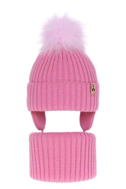 Otroška zimska kapa s cofom in s šalom za punce Preria, 2-16 let | Shopacita