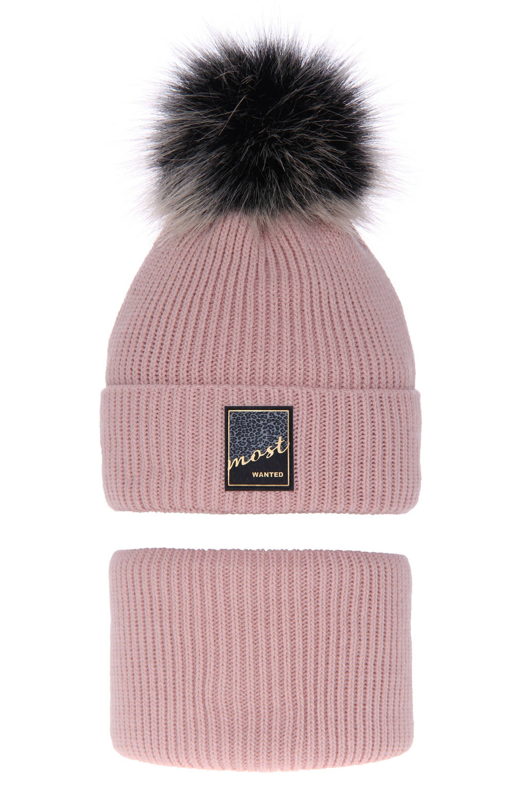 Otroška zimska kapa s cofom in s šalom za punce Sycylia, 2-16 let | Shopacita