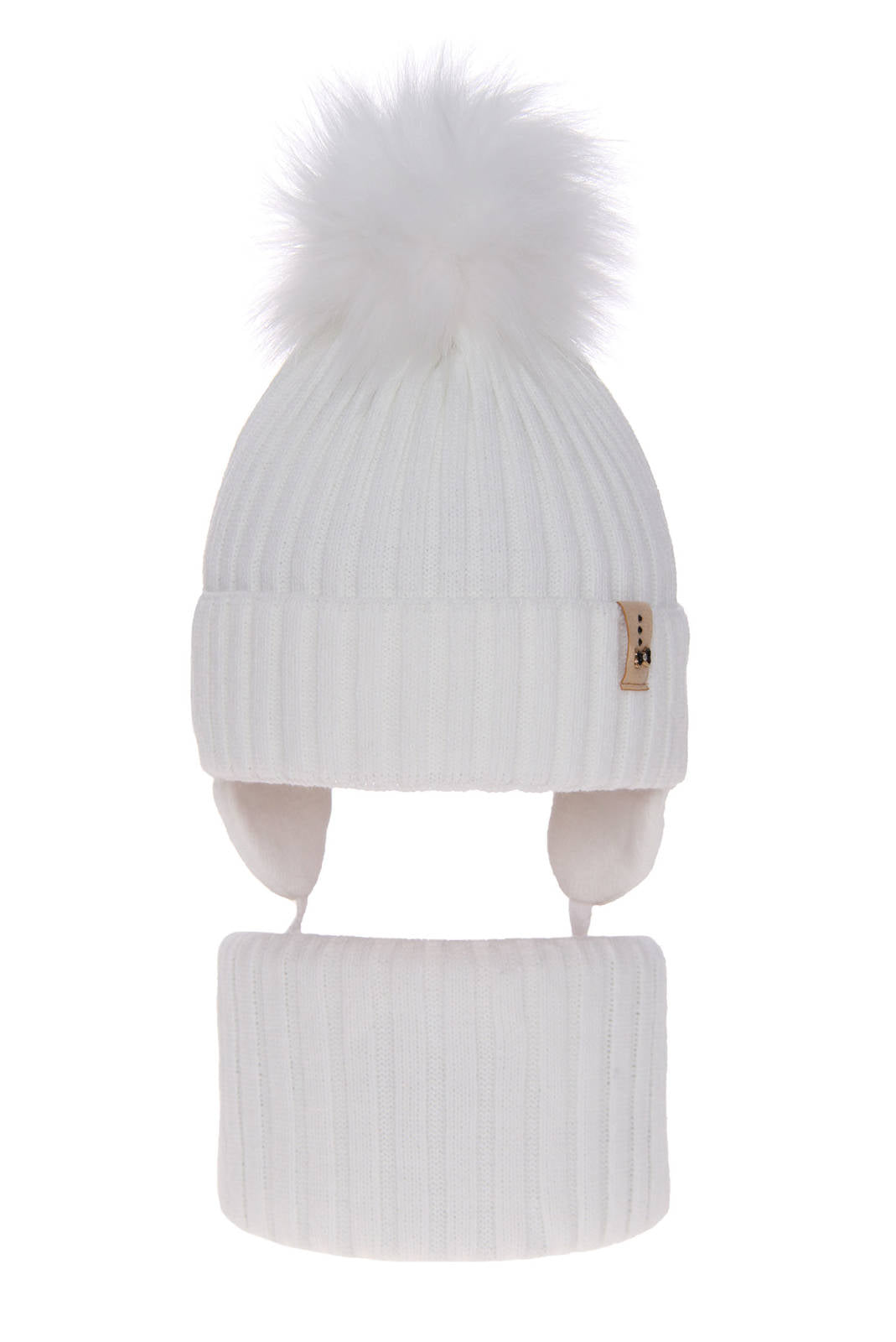 Otroška zimska kapa s cofom in s šalom za punce Preria, 2-16 let | Shopacita