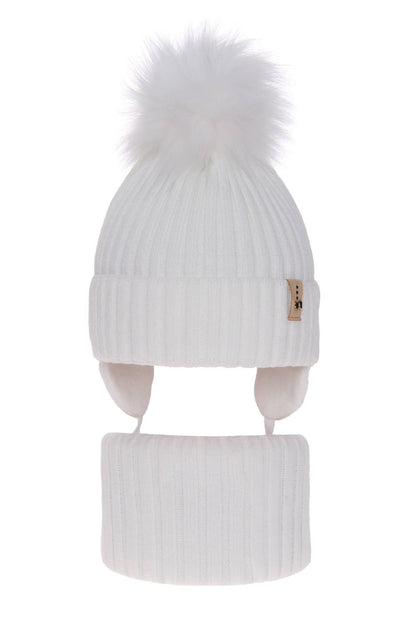 Otroška zimska kapa s cofom in s šalom za punce Preria, 2-16 let | Shopacita